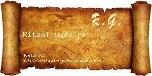 Ritzel Györk névjegykártya